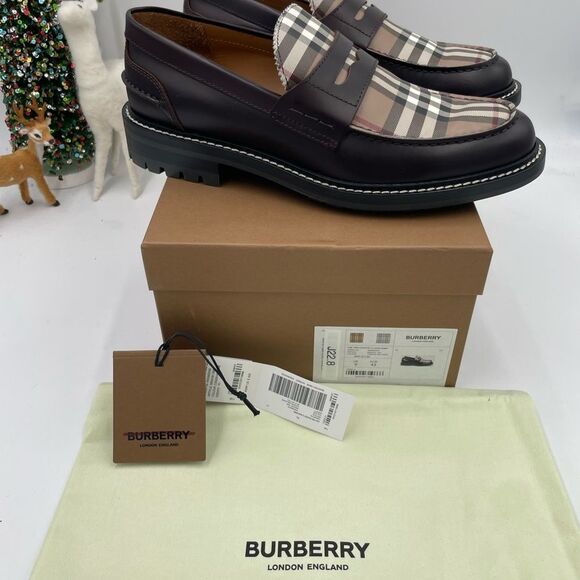 Men’s Burberry vintage check penny loafers size 43 made in Italy - Picture 3 of 7